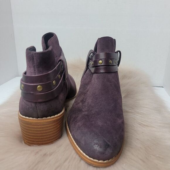Clarks Breccan Shine Suede Somerset Ankle Boot Heeled Bootie Womens Size 7.5M - Picture 7 of 10